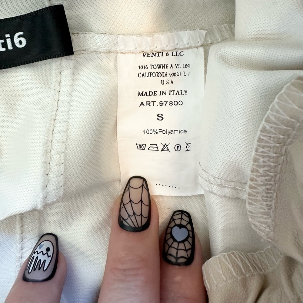 Venti6 Women's Tan Jogger Leather Look Pants Made in Italy - Picture 7 of 7